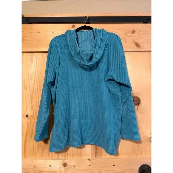 Nice Melly! Melanzana Teal Microgrid Fleece Hoodie - Picture 2 of 4